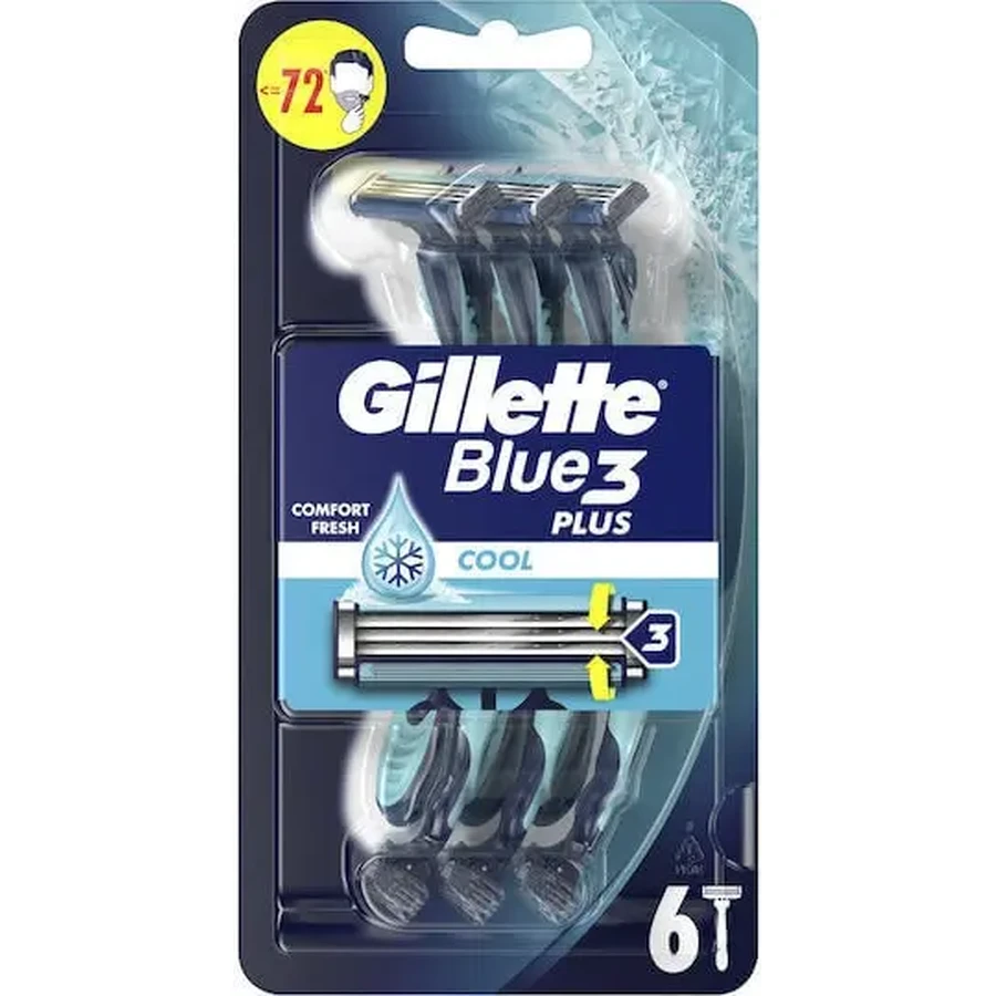 GILLETTE Blue 3 Plus Cool Одноразовые бритвы с 3 лезвиями и смазочной полоской, 6 шт.: цены и характеристики