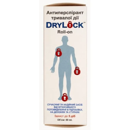 Антиперспірант тривалої дії DryLock Roll-on, 50 мл: ціни та характеристики