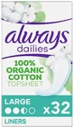 ALWAYS Dailies Большие защитные салфетки из хлопка, 32 штуки