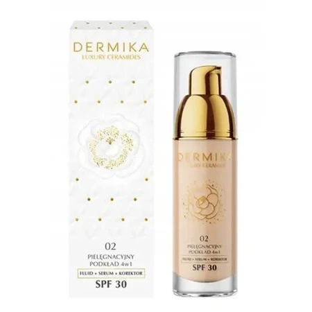 Dermika Luxury Ceramides, доглядовий тональний крем «4 в 1», SPF 30, відтінок 02, 30 мл: ціни та характеристики