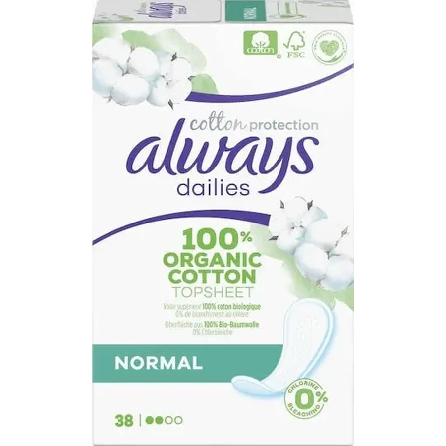 ALWAYS Dailies Cotton Protection щоденні прокладки, нормальні, 38 штук: ціни та характеристики