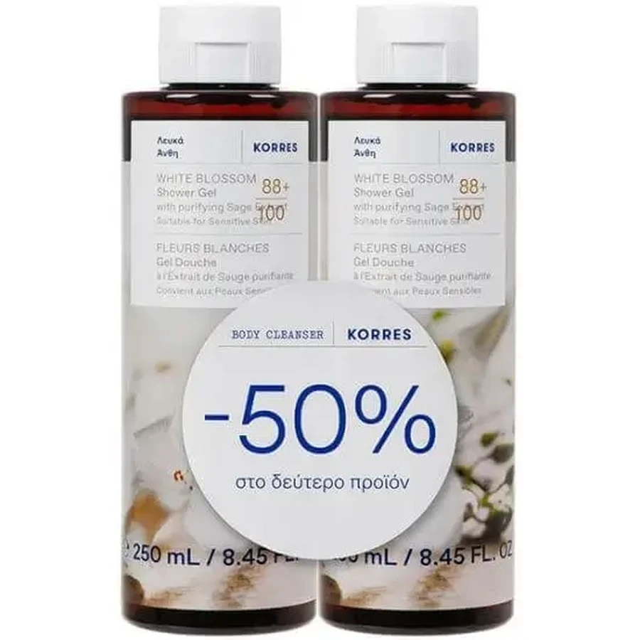 Гель для душа KORRES White Blossom 250 мл (скидка 50 % на второй товар): цены и характеристики