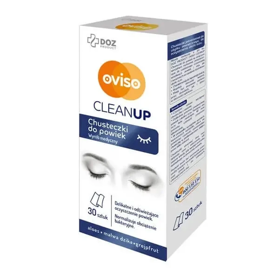 Oviso CleanUp, салфетки для век, 30 шт.: цены и характеристики