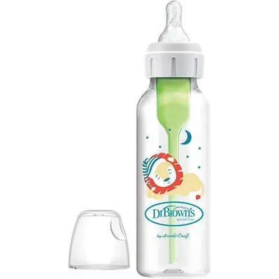 DR BROWN'S Plastic Bottle Options+ Проти коліків, з вузькою горловиною, від 0+ місяців, 250 мл, Lion SB 81105: ціни та характеристики