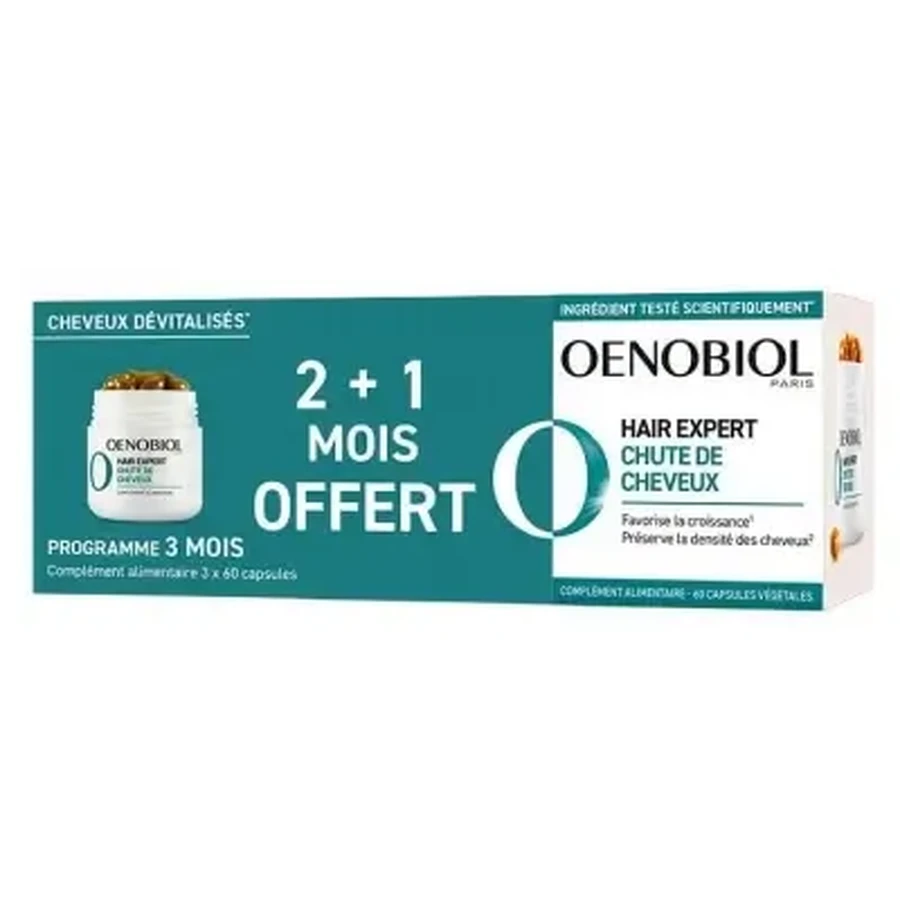 Программа против выпадения волос Oenobiol Hair Expert: 2 месяца + 1 месяц в подарок: цены и характеристики