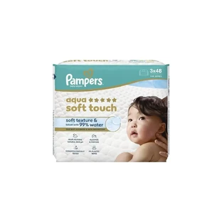 Серветки PAMPERS Baby Aqua Soft Touch (3 пачки по 48 штук) 144 штуки
