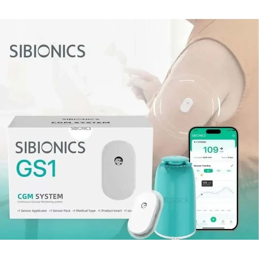 Набор из 2 шт. Система непрерывного мониторинга уровня глюкозы Sibionics GS1: цены и характеристики