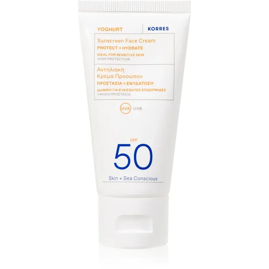 KORRES Yoghurt Sunscreen — крем для лица и области вокруг глаз с SPF 50, 20 мл: цены и характеристики