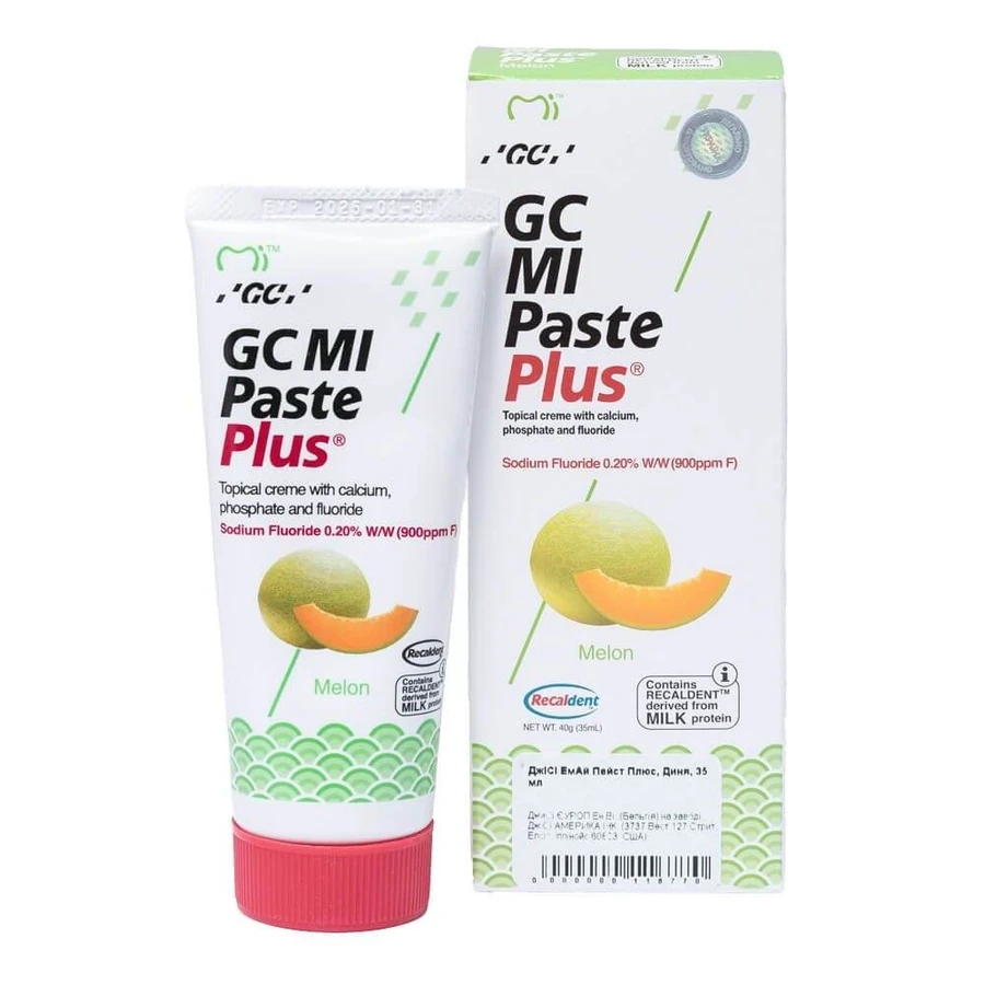 Паста для реминерализации зубов, 35 мл, со вкусом дыни, GC Mi Paste Plus: цены и характеристики