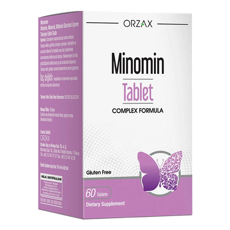 Витаминный комплекс во время менопаузы Minomin, 60 таблеток, Orzax: цены и характеристики