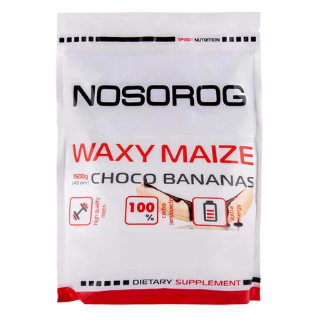 Углеводный комплекс Waxy Maize, 1,5 кг, шоколадно-банановый вкус, Nosorog: цены и характеристики