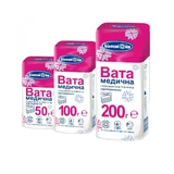 Вата "Білосніжка" нестерильная, 50 г, зигзаг