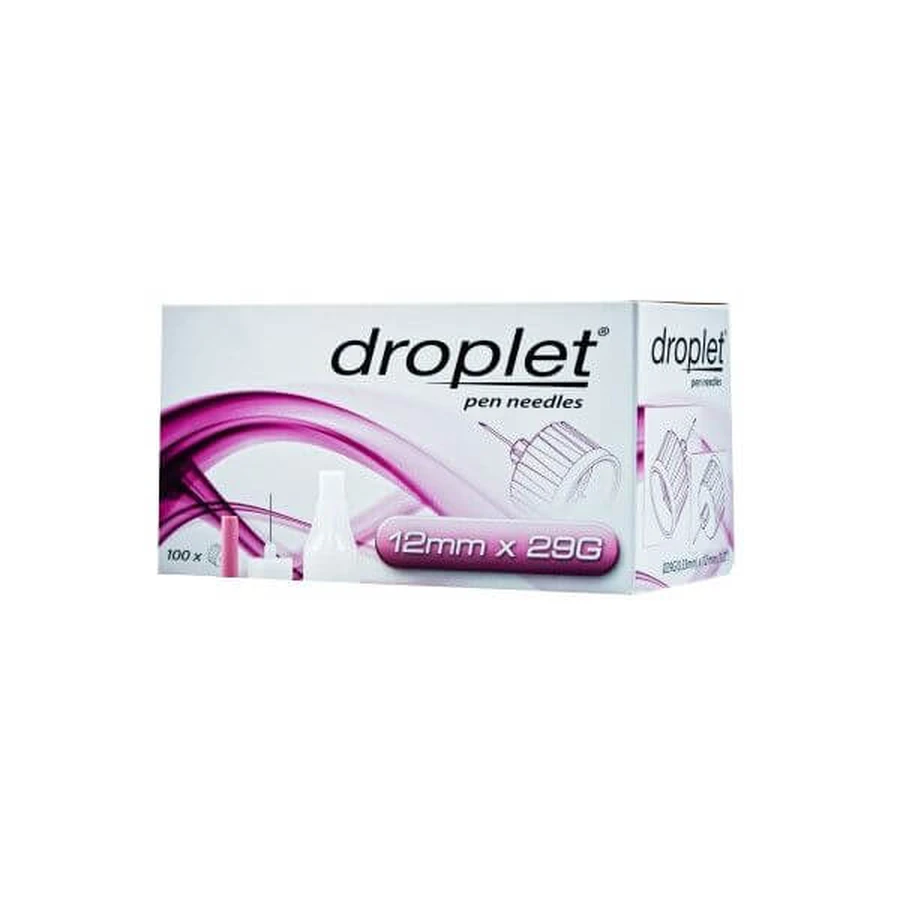 Иглы для инсулиновых шприц-ручек Droplet (12 mm x 29G), 100 шт.: цены и характеристики