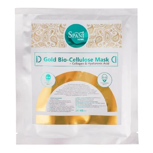 Маска для обличчя "Gold Bio-Cellulose Mask" із колагеном і гіалуронової кислотою, 1 шт., Spani Home