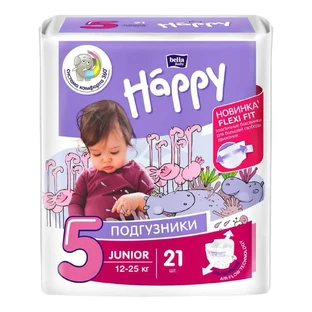 Підгузки дитячі Happy Bella Baby junior (вага 12-25 кг, 21 шт.)
