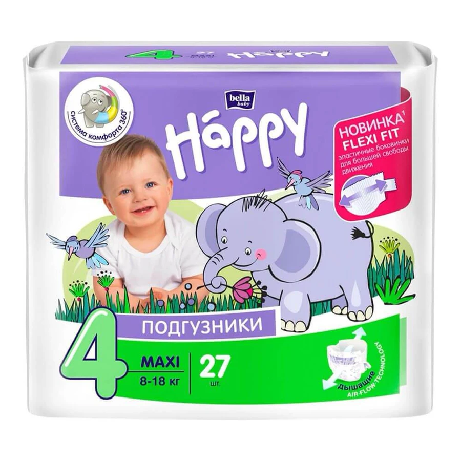 Підгузки дитячі Happy Bella Baby maxi (вага 8-18 кг, 27 шт.): ціни та характеристики
