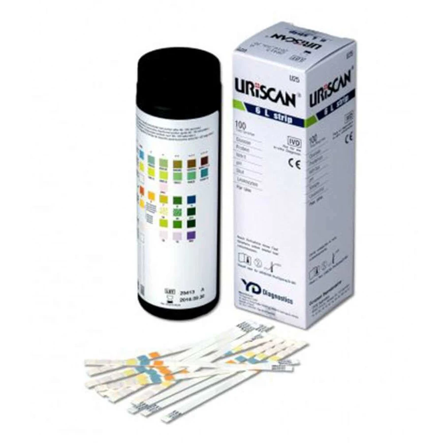 Тест-смужки URISCAN U25 Nephro 6 (кров, білок, нітрити, глюкоза, pH), 100 шт.: ціни та характеристики