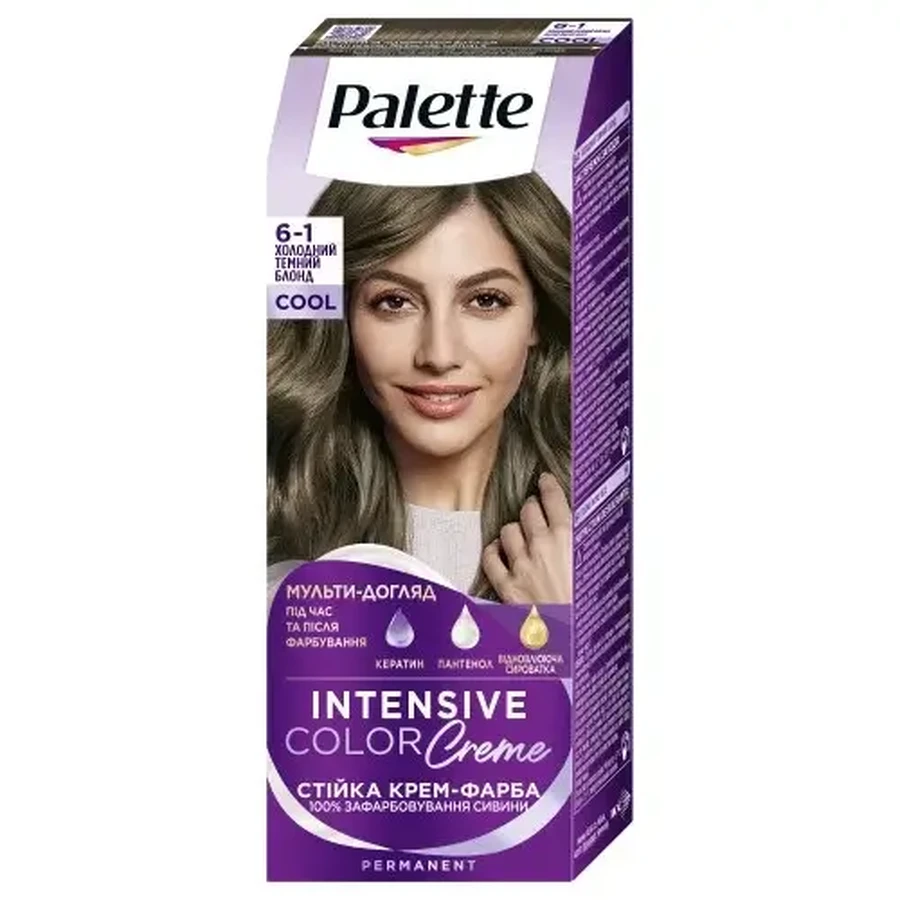 Фарба для волосся Palette Intensive Color Creme 6-1 холодний темний блонд 110 мл: ціни та характеристики