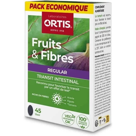 Ortis Fruits & Fibers Regular, 2 упаковки по 45 таблеток: ціни та характеристики