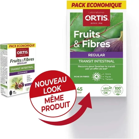 Ortis Fruits & Fibers Regular, 2 упаковки по 45 таблеток: ціни та характеристики