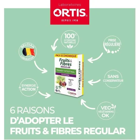Ortis Fruits & Fibers Regular, 2 упаковки по 45 таблеток: ціни та характеристики