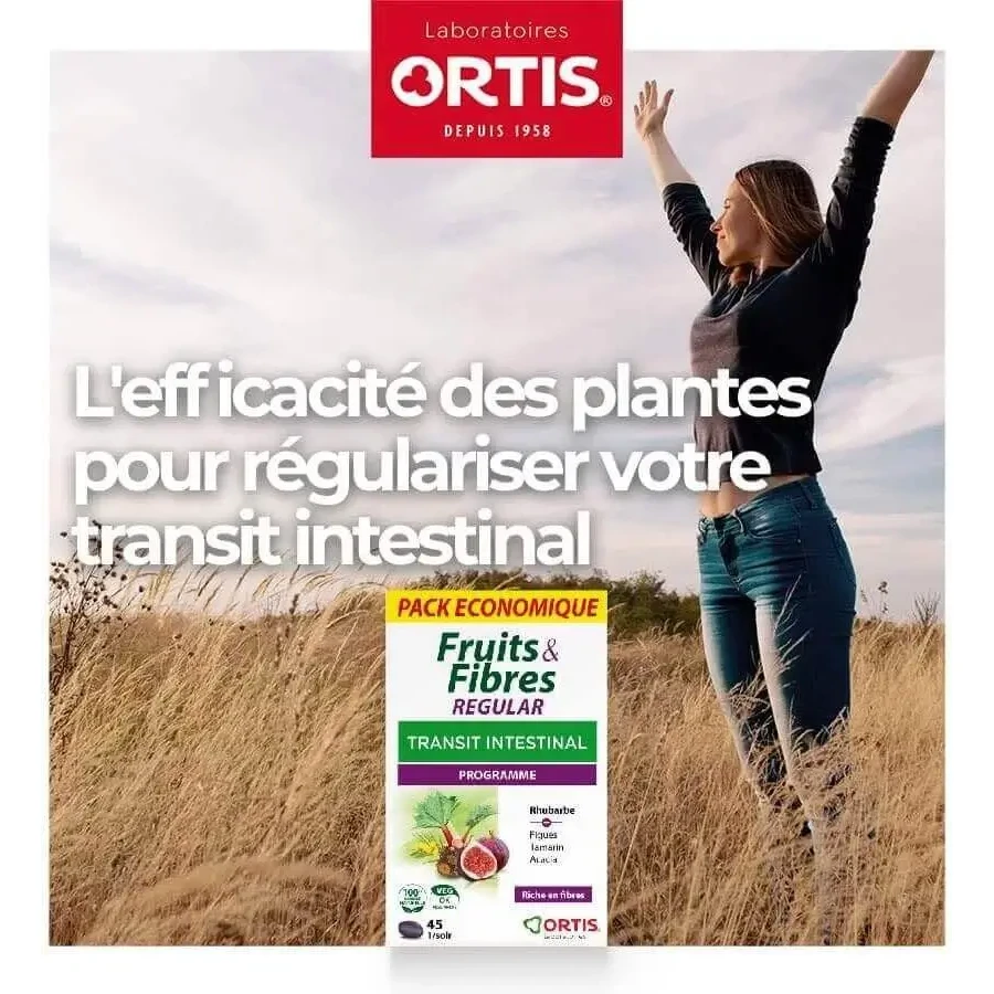 Ortis Fruits & Fibers Regular, 2 упаковки по 45 таблеток: ціни та характеристики