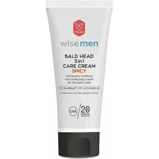WISE Men Bald Head 3 в 1 Ухаживающий крем Spicy: солнцезащитный, успокаивающий и защитный для кожи головы, 100 мл