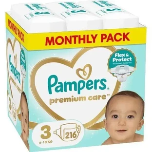 PAMPERS Детские подгузники Premium Care № 3, 6–10 кг, 216 штук, MSB