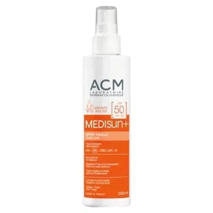ACM Medisun+ Сонцезахисний спрей для всієї родини SPF 50, 200 мл: ціни та характеристики