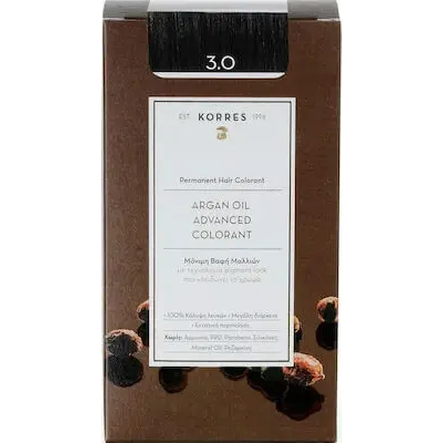 KORRES Argan Oil Advanced Colorant Краска для волос 3.0 Темно-коричневый натуральный: цены и характеристики