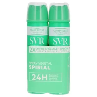 Дезодорант-спрей SVR Spirial на растительной основе с 24-часовой защитой от пота, упаковка из 2 штук (по 75 мл каждая)