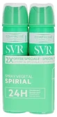 Дезодорант-спрей SVR Spirial на растительной основе с 24-часовой защитой от пота, упаковка из 2 штук (по 75 мл каждая)