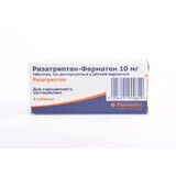 Ризатриптан-фарматен табл., дисперг. в рот. полости 10 мг блистер №3