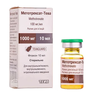 Метотрексат-тева р-н д/ін. 100 мг/мл фл. 10 мл