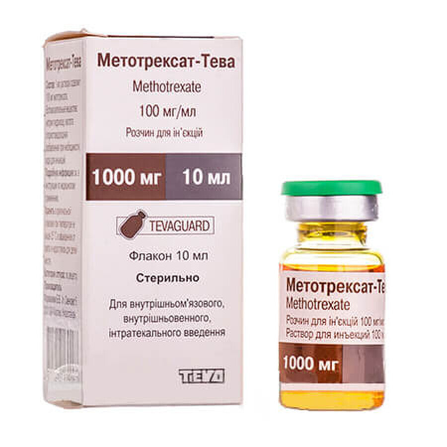 Метотрексат-тева р-н д/ін. 100 мг/мл фл. 10 мл: ціни та характеристики