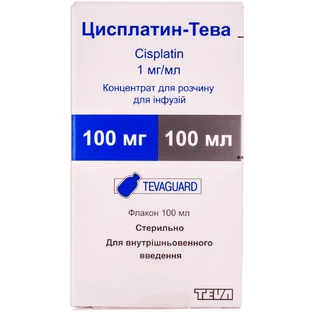 Цисплатин-Тева 1 мг/мл концентрат для раствора для инфузий флакон, 100 мл