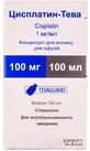 Цисплатин-Тева 1 мг/мл концентрат для раствора для инфузий флакон, 100 мл