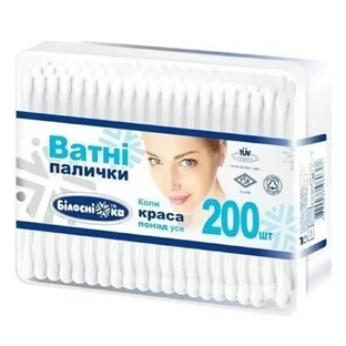 Ватные палочки Белоснежка в прямоугольной коробке, 200 шт