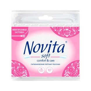 Ватные палочки Novita Soft, 160 шт