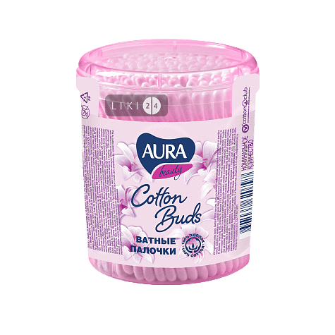 

Ватяні палички Aura 100 шт стакан, стакан круглий