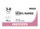Шовный материал Vicryl Rapide W9925 Polyglactin 910, 3/0, 75 см, игла 16 мм режущая 3/8, неокрашеный 