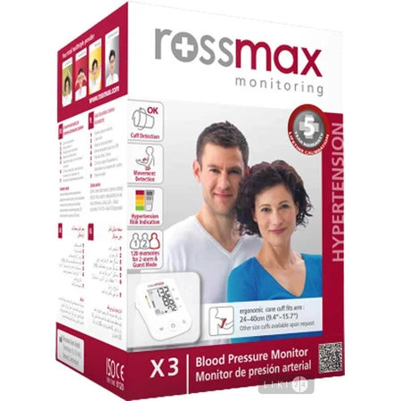 Вимірювач артеріального тиску Rossmax X3: ціни та характеристики