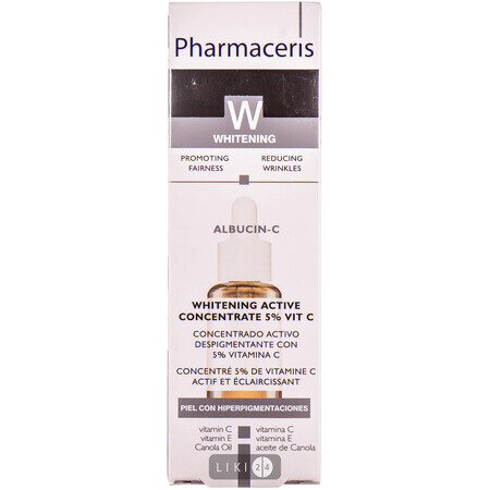 ВІДБІЛЮЮЧИЙ АКТИВНИЙ КОНЦЕНТРАТ Pharmaceris W догляд за шкірою Albucin-C з пігментними плямами, 30 мл