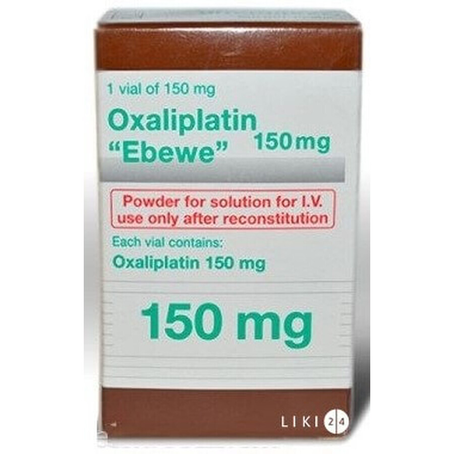 Оксаліплатин "ебеве" конц. д/р-ну д/інф. 5 мг/мл фл. 30 мл: ціни та характеристики