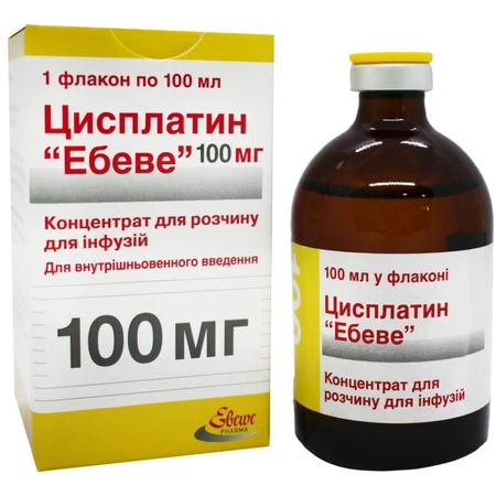 Цисплатин Ебеве 100 мг концентрат для розчину для інфузій флакон, 100 мл: ціни та характеристики