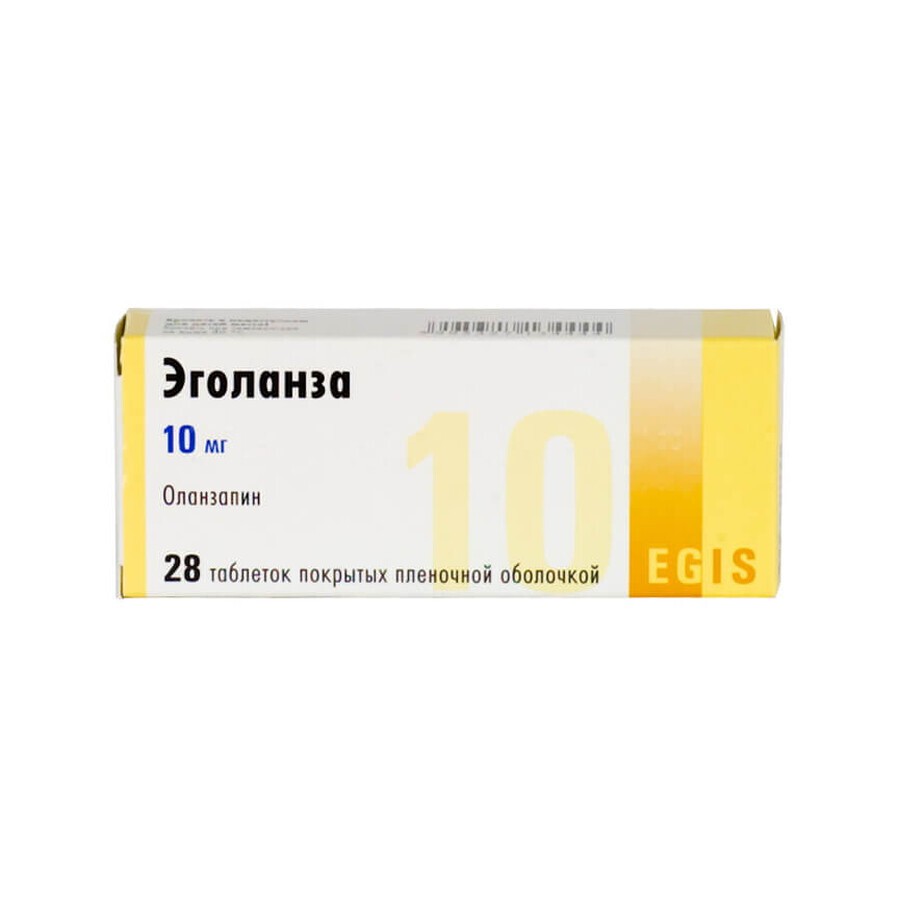 Еголанза табл. в/плівк. обол. 10 мг блістер №28: ціни та характеристики