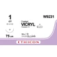 Vicryl W9231 фіолетовий 75 см M4 USP1 одна голка CT, тип колюча Taper Point, 40 мм, 1/2 кола