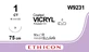 Vicryl W9231 фиолетовый 75 см M4 USP1 одна игла CT, тип колющая Taper Point, 40 мм, 1/2 круга