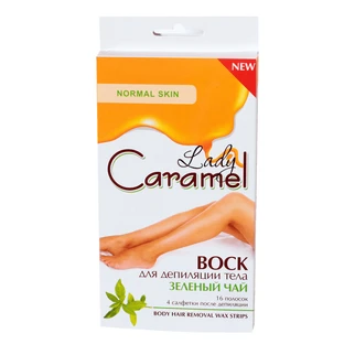 Воск для депиляции тела "зеленый чай" серии "lady caramel" полоски №16