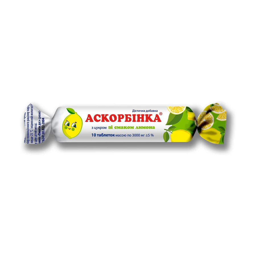 Вітамін c 25 мг з цукром "аскорбінка" табл., з лимонним смаком №120: ціни та характеристики
